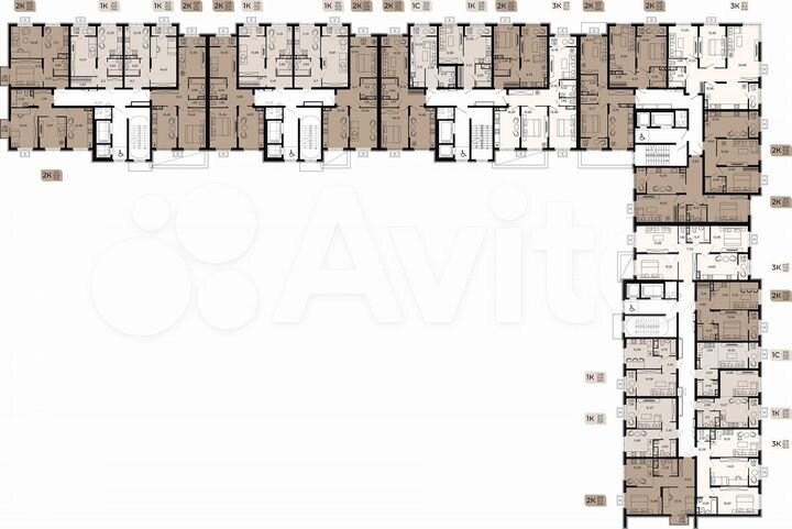 3-к. квартира, 69,1 м², 1/17 эт.