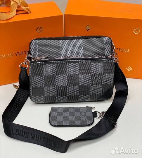 Мужская кожаная сумка 3/1 louis vuitton