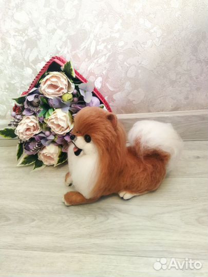 Игрушки из шерсти. Шпиц