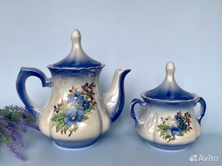 Набор чайник заварочный и сахарница Полевые цветы