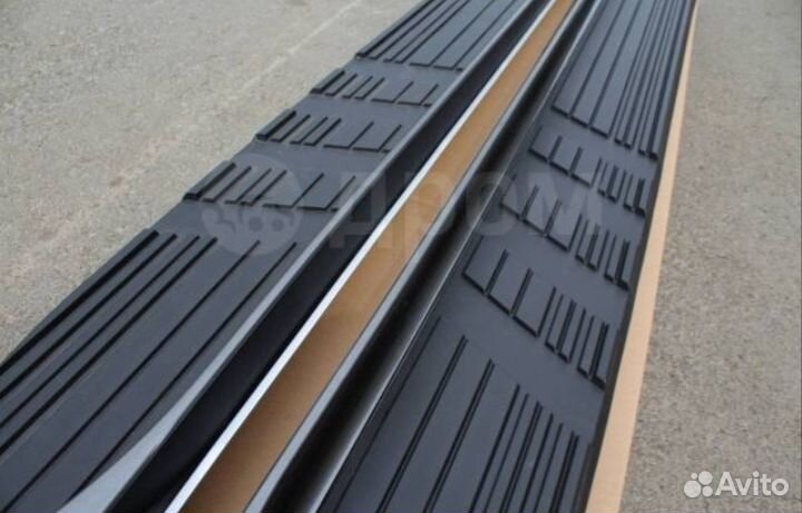 Пороги (подножки) Прадо 120 серые