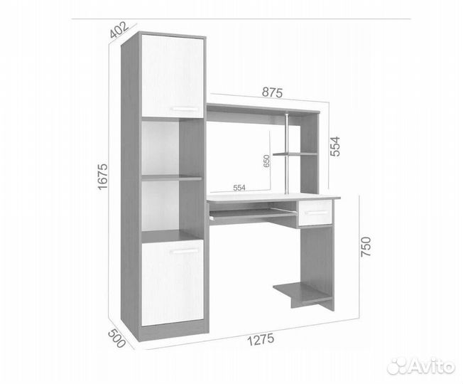 Стол компьютерный Дебют с пеналом
