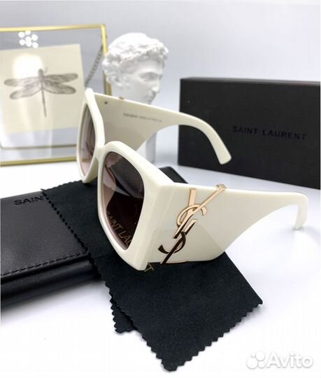 Солнцезащитные очки женские YSL белые (986)