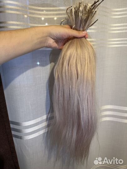 Волосы для наращивания 60 см 150гр блонд бу