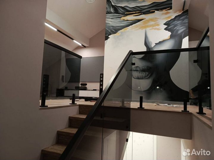 Перила для лестницы стеклянные ограждения