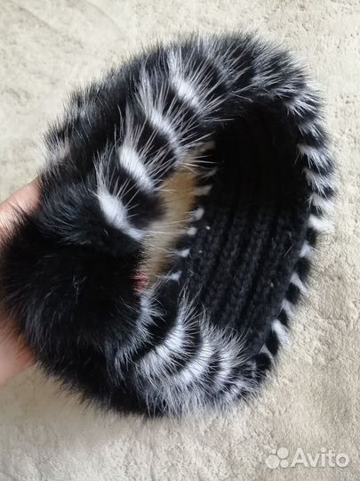 Меховая норковая повязка на голову