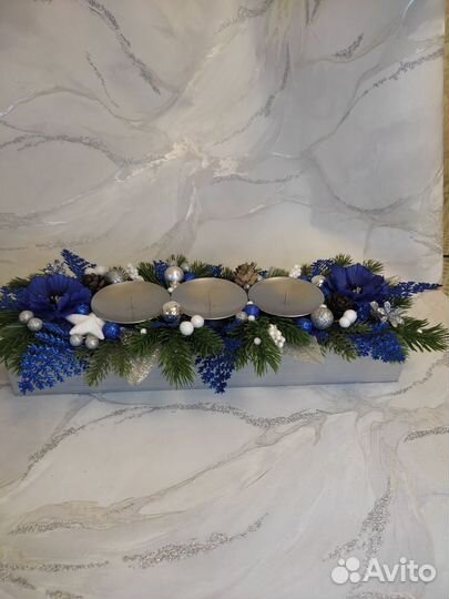 Подсвечник новогодний на 3 свечи