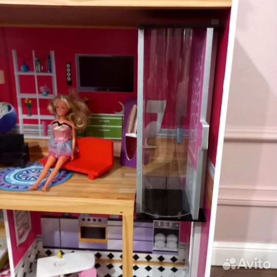 Кукольный домик для барби с мебелью