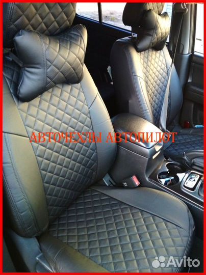 Чехлы Автопилот Kia Sorento 2 из экокожи чёрные