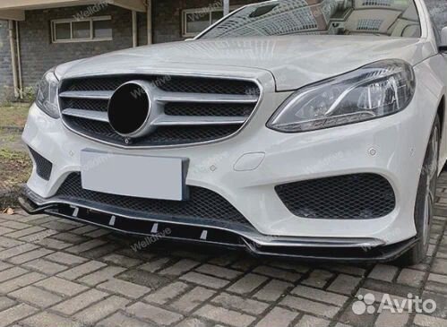 Сплиттер Mercedes W212 4D AMG черный глянец