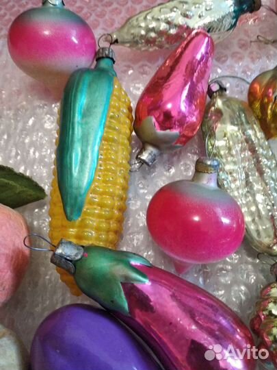 Елочные игрушки СССР фрукты и овощи