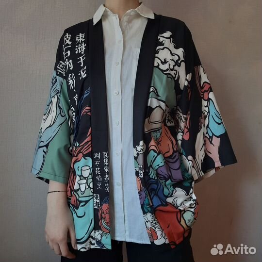 Кимоно Хаори Рубашка японский принт