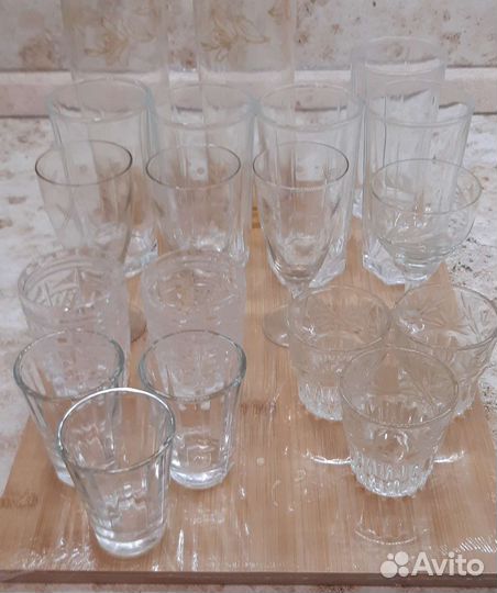 Стаканы, рюмки разные