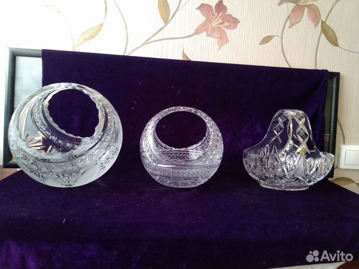 Шикарная красивая большая ваза шар хрусталь СССР