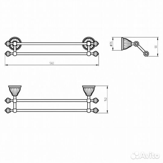 Полотенцедержатель двойной Migliore Olivia 17563 хром