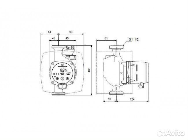 Насос циркуляционный Grundfos alpha2 25-60 A 180