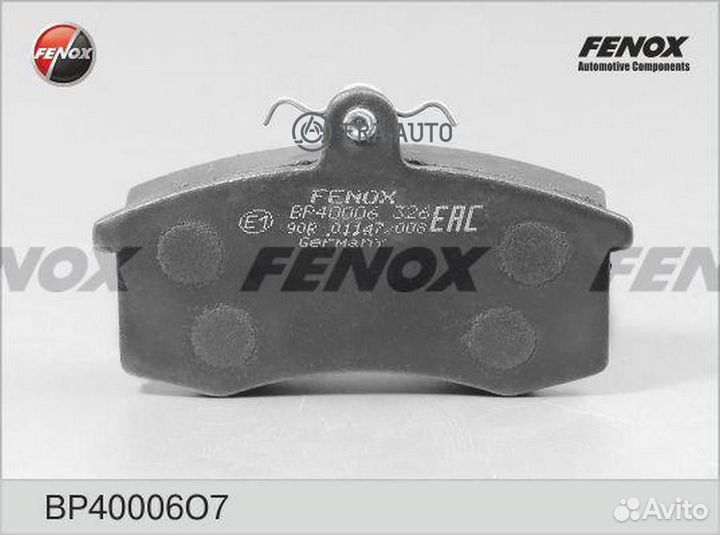 Fenox BP40006O7 Колодки тормозные дисковые перед п