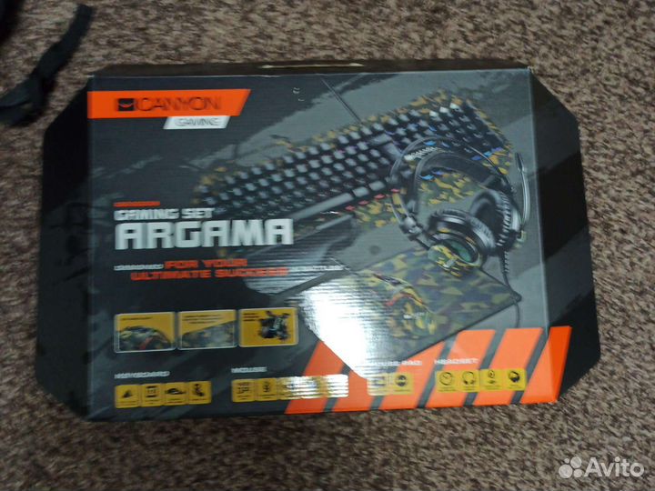 Набор клавиатура мышь, коврик, наушники