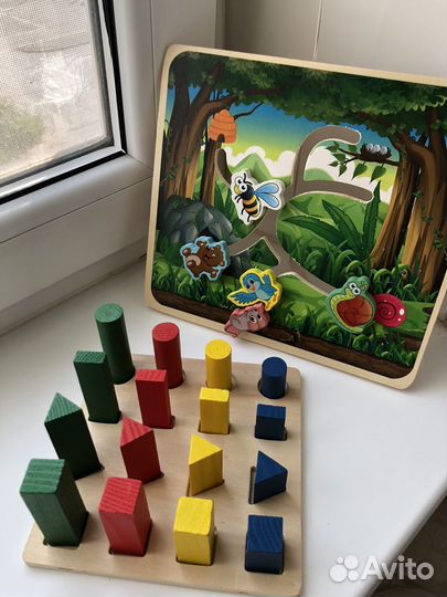 Развивашки игрушки сортер пазлы деревянные