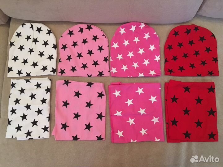 Шапка+снуд хб для мальчиков и девочек