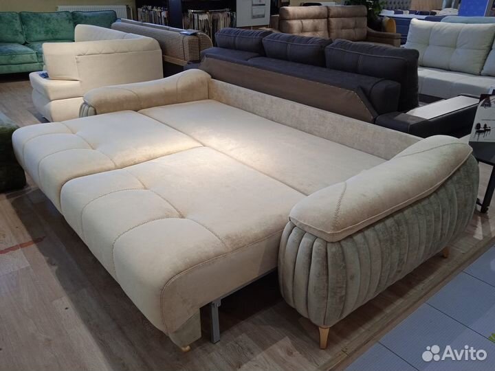 Прямой диван, диван кровать, Денди 1, беж