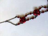 Ожерелье чокер колье с серьгами комплект с розами