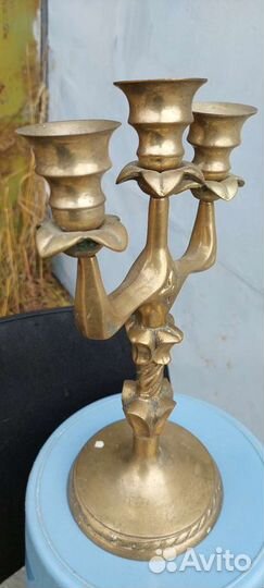 Подсвечник латунь