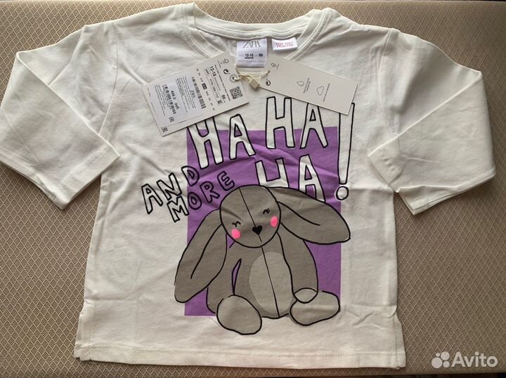 Футболкаzara с длинным рукавом для девочки