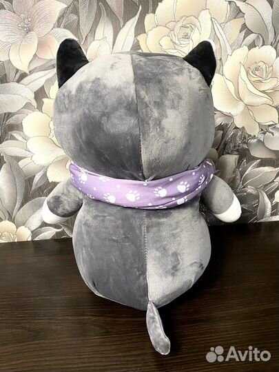 Игрушка с пледом 3в1. Серая собака или хакси