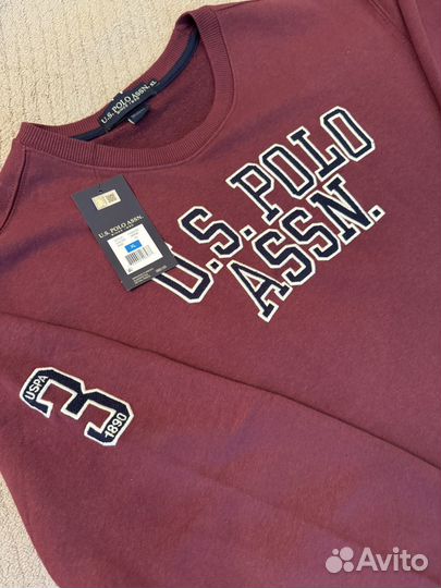 Оригинал U.S.Polo XL мужской свитшот замеры в фото