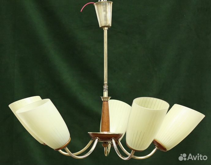 Люстра 5 рожков из «Сталинки» винтажная гдр
