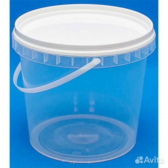Ведро 1л пластиковое пищевое с крышкой