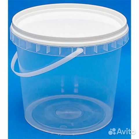 Ведро 1л пластиковое пищевое с крышкой