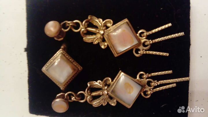 Серьги и кольцо, натуральный перламутр