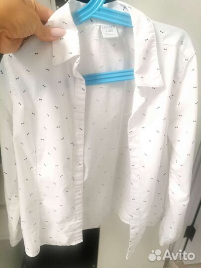 Белоснежные рубашки в школу 128 см школьная форма