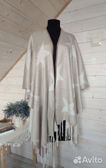 Пончо шарф палантин женский тёплый Германия