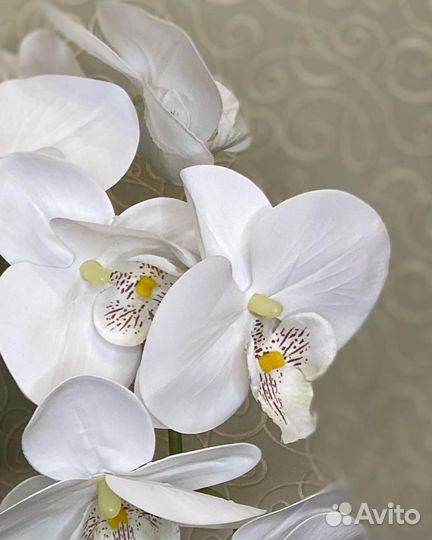 Орхидея белая искусственная декоративная