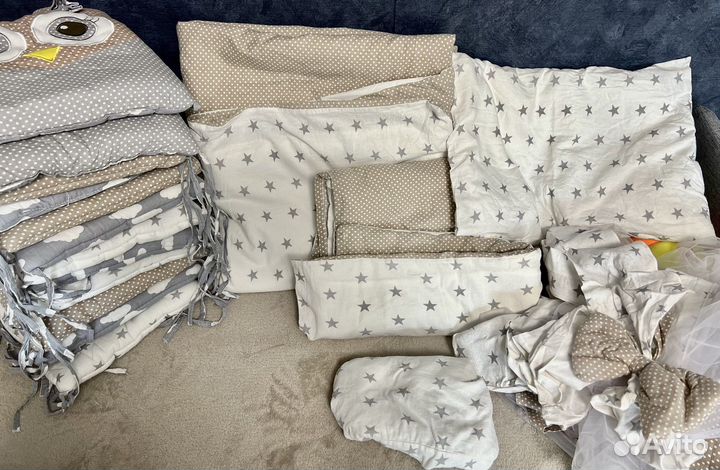 Кроватка трансформер + комплект белья