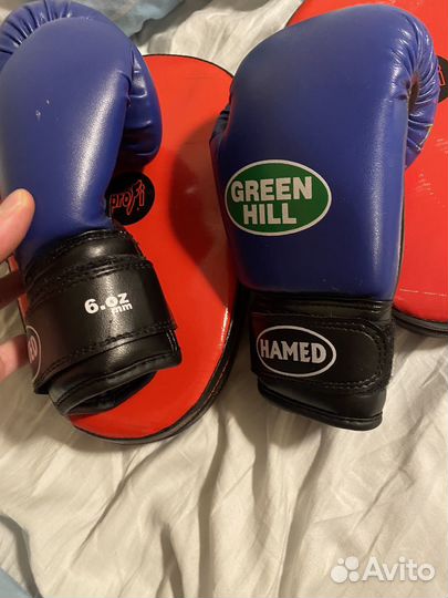 Боксерские перчатки green hill 6oz
