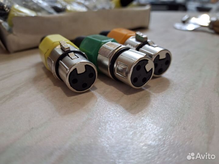 Разъемы XLR 3 pin мама 3шт ассорти