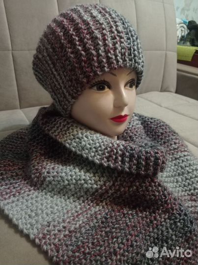 Женская шапка и шарф