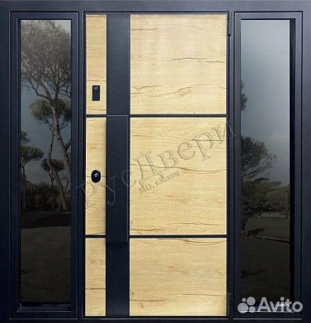 Уличная входная дверь с боковыми стеклами в дом