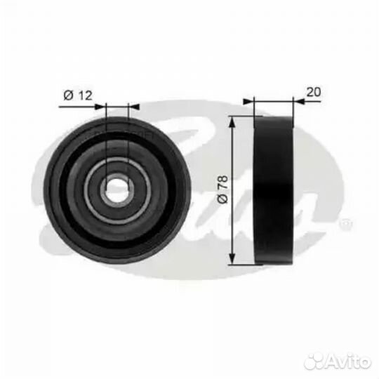 Gates T36086 Ролик руч.ремня hyundai getz,accent,e