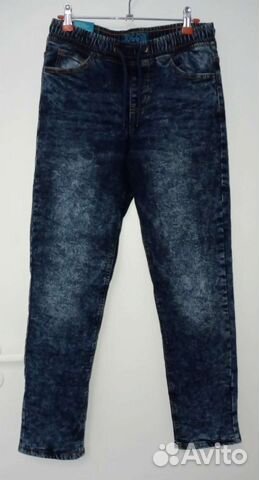 Джинсы джоггеры на флисе. 158. Новые