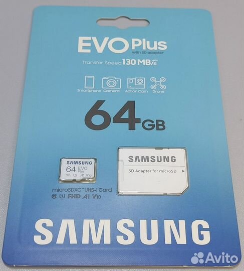 Карта памяти Samsung EVO Plus 64GB microsdxc Новая
