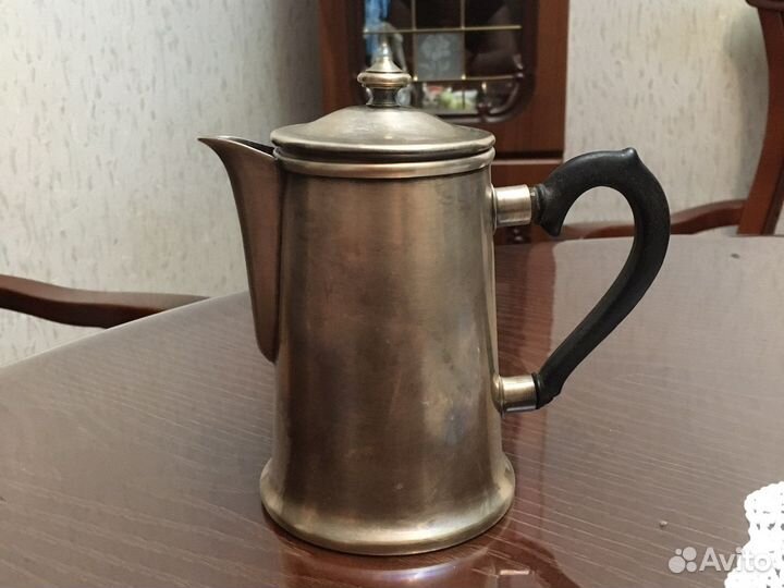 Кофейник мельхиоровый антик