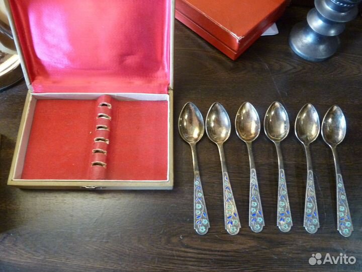 Чайные ложки. Серебро. Мельхиор