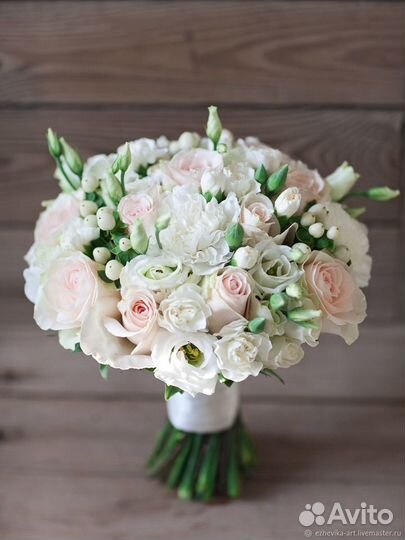 Свадебный букет пионы