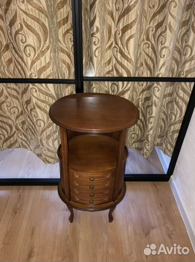 Тумба-комод овальная, Италия, винтаж, дерево