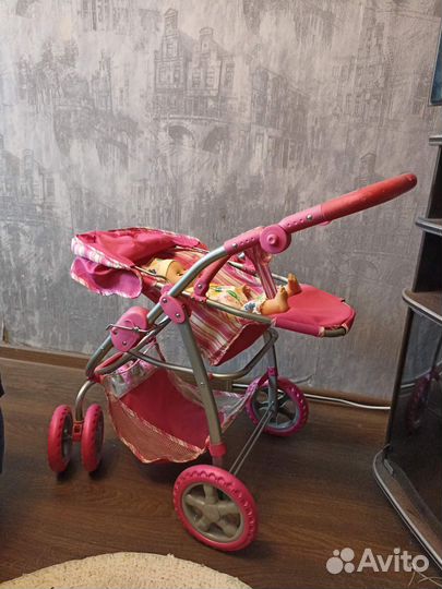 Коляска для кукол 2 в 1 трансформер, кукла, рюкзак